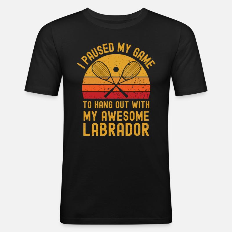 Squash und Labrador - Männer Slim Fit T-Shirt - Schwarz