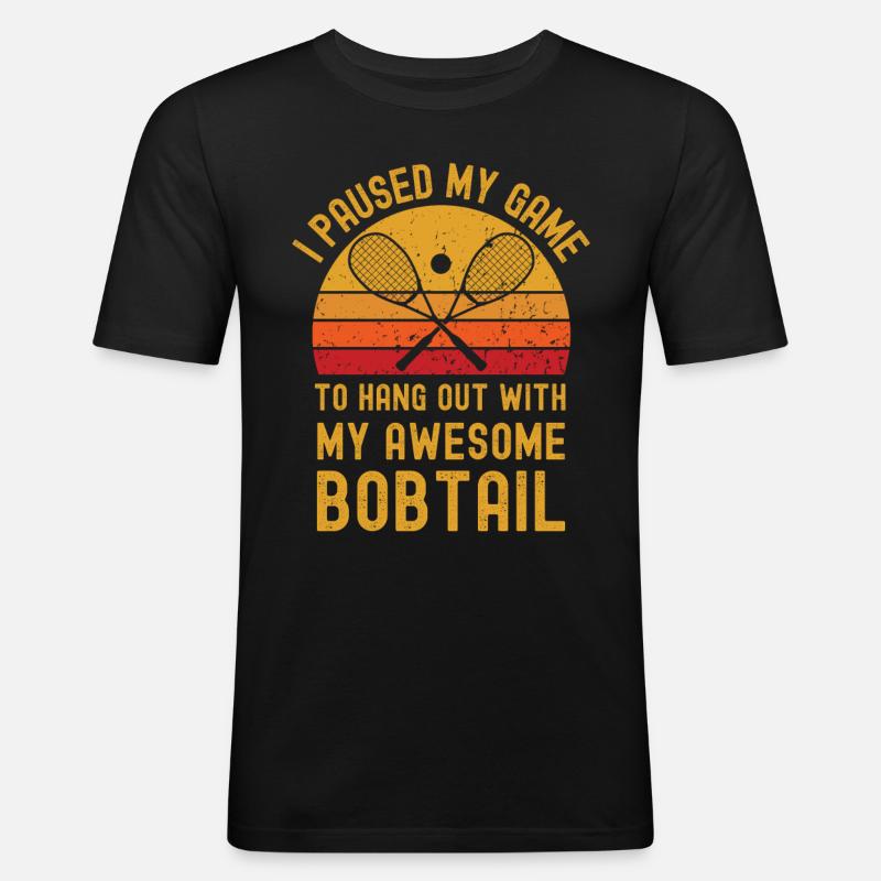 Squash und Bobtail - Männer Slim Fit T-Shirt - Schwarz