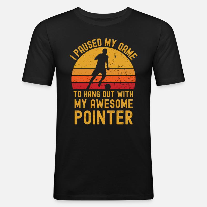 Fußball und Pointer - Männer Slim Fit T-Shirt - Schwarz