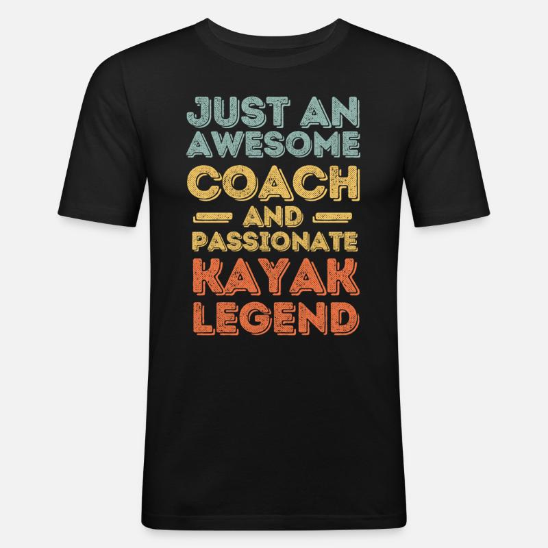 Trainer Kayak retro - Männer Slim Fit T-Shirt - Schwarz