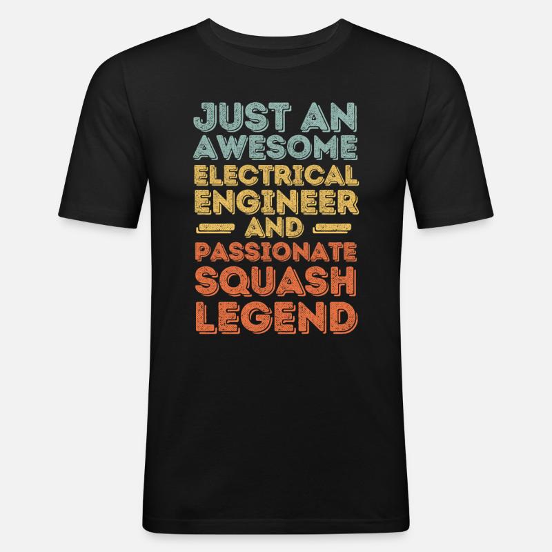 Elektroingenieur Squash retro - Männer Slim Fit T-Shirt - Schwarz