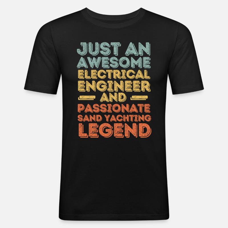 Electrical engineer sand sails retro - Men's Slim Fit T-Shirt - black