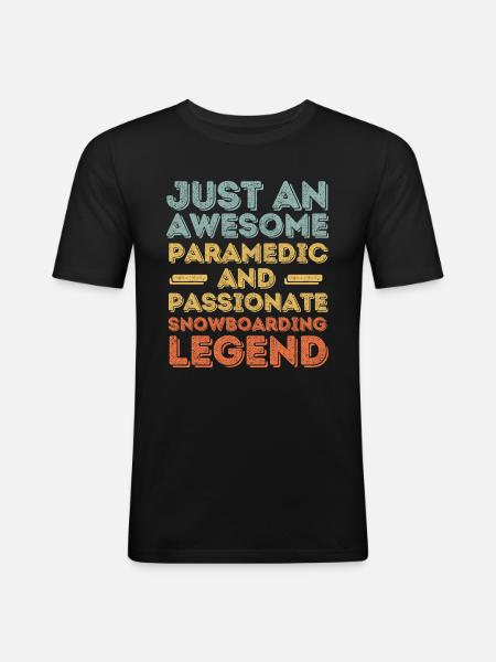 Paramedic Snowboarding retro - Men's Slim Fit T-Shirt - black