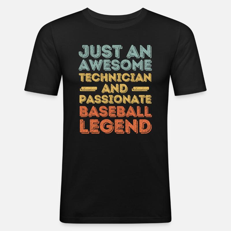 Techniker Baseball retro - Männer Slim Fit T-Shirt - Schwarz
