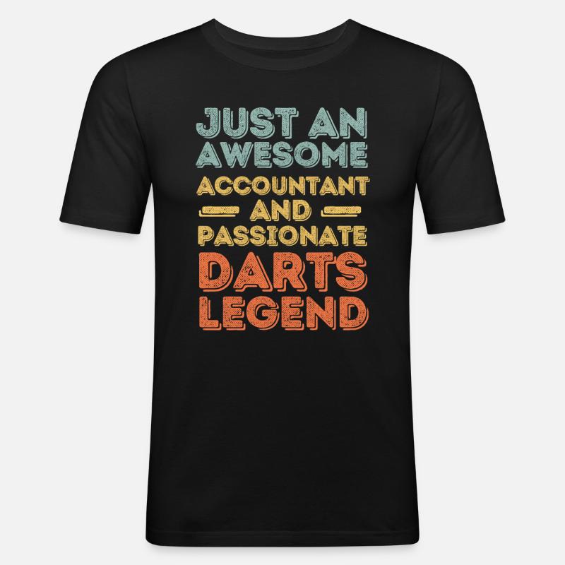 Comptable Darts rétro - T-shirt près du corps Homme - noir
