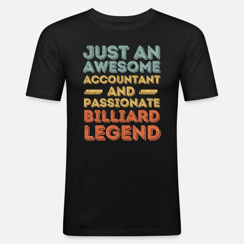 Comptable billard rétro - T-shirt près du corps Homme - noir