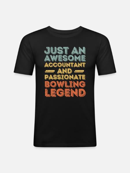 Comptable Bowling rétro - T-shirt près du corps Homme - noir