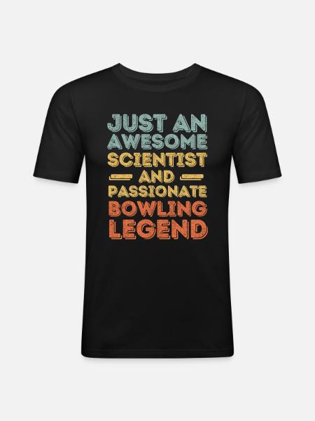 Scientifique Bowling rétro - T-shirt près du corps Homme - noir
