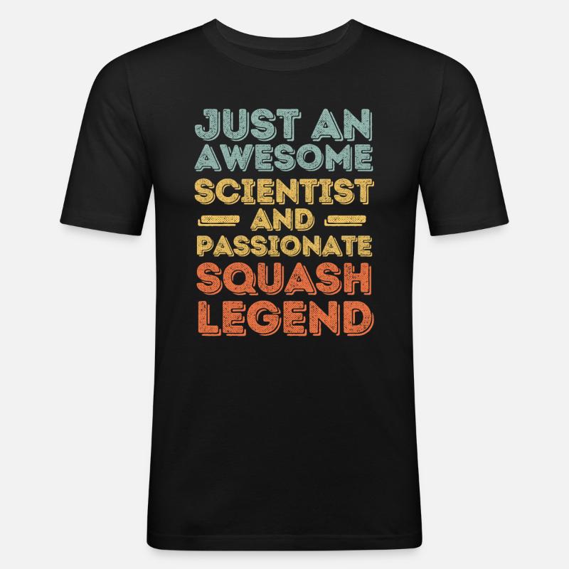 Wissenschaftler Squash retro - Männer Slim Fit T-Shirt - Schwarz