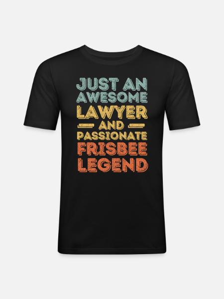 Lawyer Frisbee retro - Men's Slim Fit T-Shirt - black