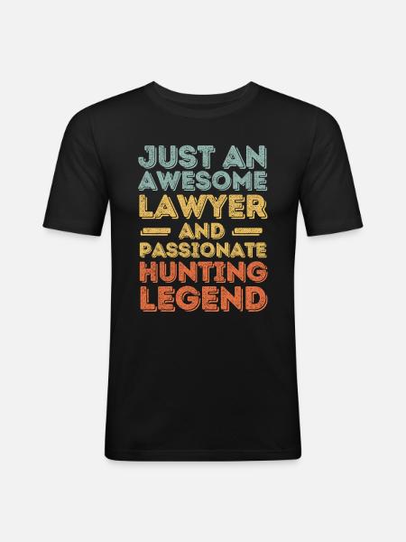 Lawyer chasing retro - Men's Slim Fit T-Shirt - black