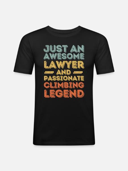 Avocat escalade rétro - T-shirt près du corps Homme - noir