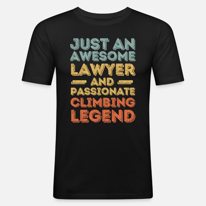 Anwalt Klettern retro - Männer Slim Fit T-Shirt - Schwarz