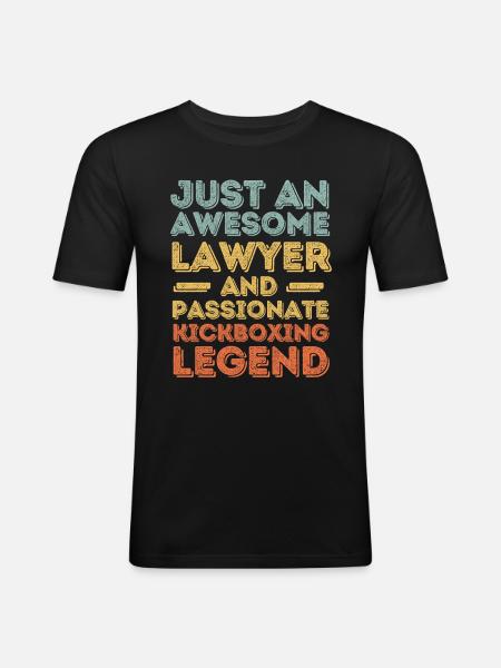 Lawyer Kickboxing retro - Men's Slim Fit T-Shirt - black