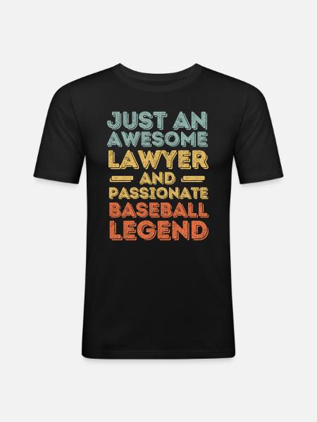 Lawyer Baseball retro - Men's Slim Fit T-Shirt - black
