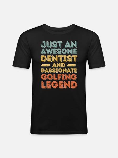 Dentiste golf rétro - T-shirt près du corps Homme - noir