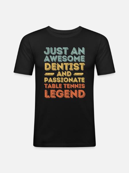 Dentist table tennis retro - Men's Slim Fit T-Shirt - black