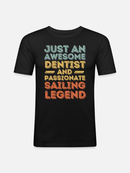 Dentiste voile rétro - T-shirt près du corps Homme - noir