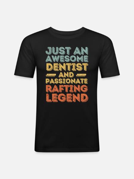 Dentist rafting retro - Men's Slim Fit T-Shirt - black