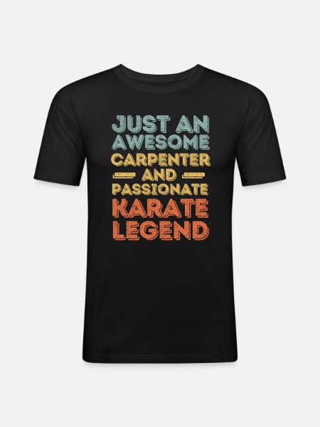 Zimmermann Karate retro - Men's Slim Fit T-Shirt - black
