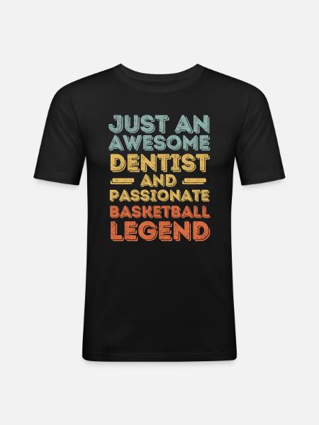 Dentist Basketball retro - Men's Slim Fit T-Shirt - black