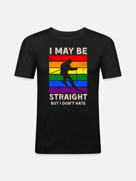 Skiing LGBT Rights - Men's Slim Fit T-Shirt - black