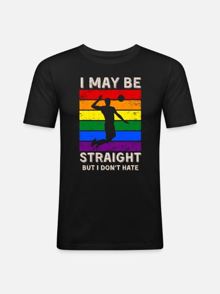 Volleyball LGBT Rights - Men's Slim Fit T-Shirt - black