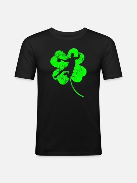 Handball St. Patrick's day shamrock - Men's Slim Fit T-Shirt - black