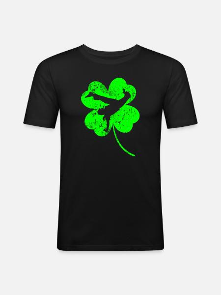 Capoeira St. Patrick's day shamrock - Men's Slim Fit T-Shirt - black