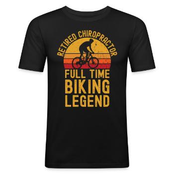 Chiropraticien à la retraite légende du vélo - T-shirt près du corps Homme - noir - Devant - Nik (191cm)