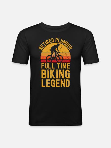Retired plumber biking legend - Men's Slim Fit T-Shirt - black