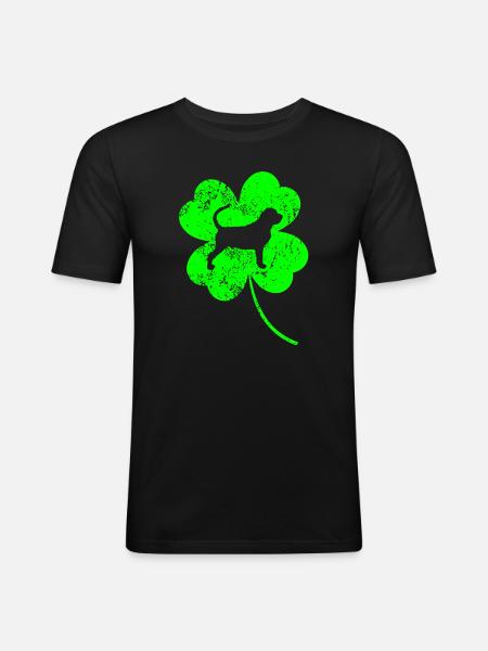 Limier de la Saint-Patrick Trèfle - T-shirt près du corps Homme - noir