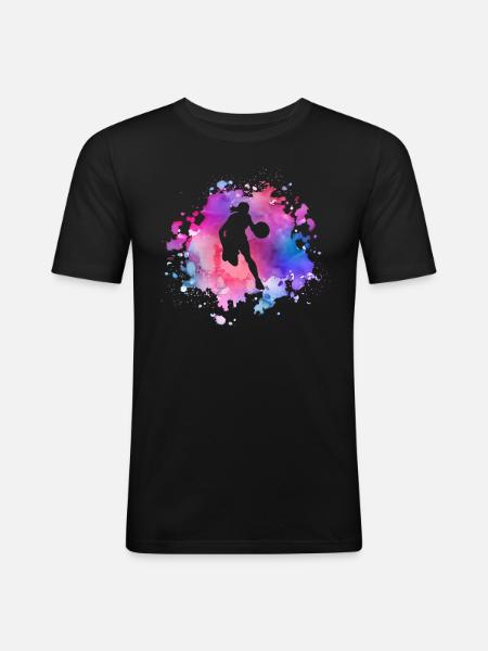 Basketball féminin - T-shirt près du corps Homme - noir