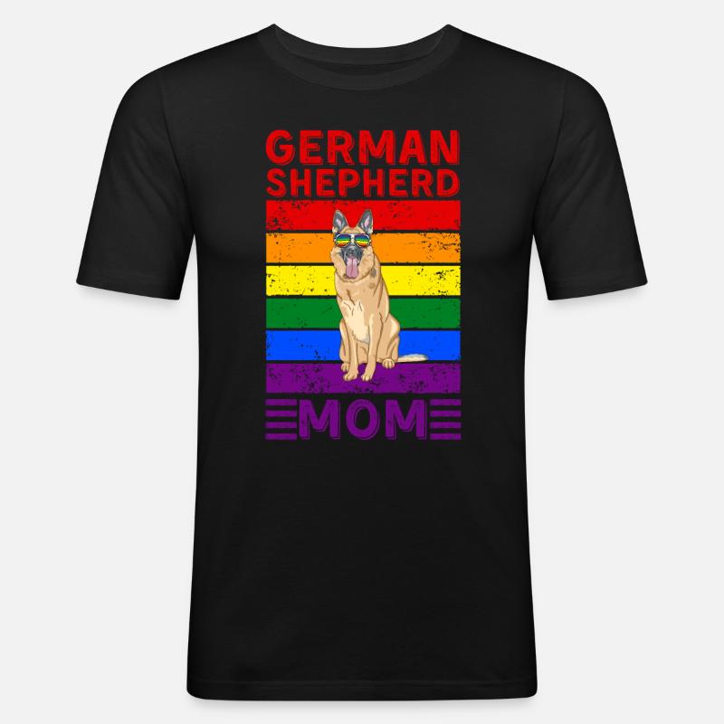 Deutsch-Schäferhundmutter LGBTQ - Männer Slim Fit T-Shirt - Schwarz