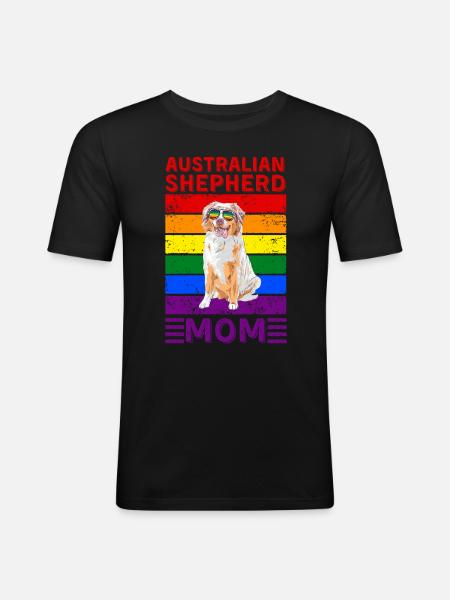 Australian-shepherd Mom LGBTQ - Men's Slim Fit T-Shirt - black