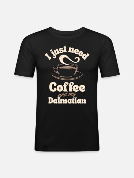 Coffee Dalmatian lover - Men's Slim Fit T-Shirt - black