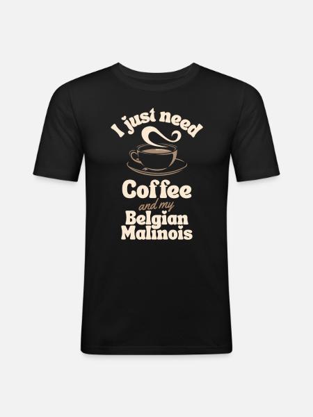 Coffee Malinois lover - Men's Slim Fit T-Shirt - black