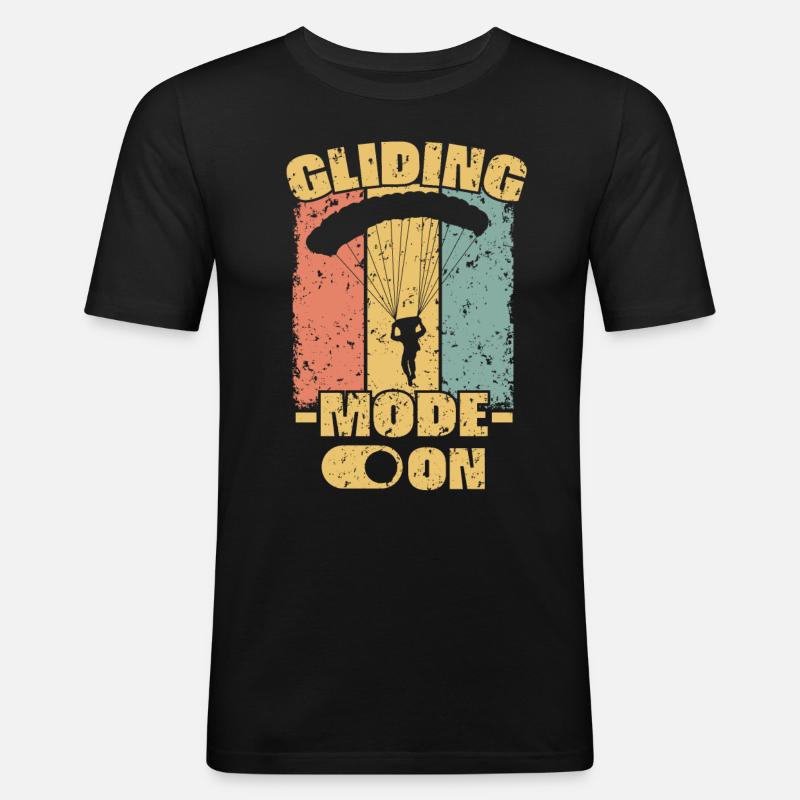 Fallschirm retro - Männer Slim Fit T-Shirt - Schwarz