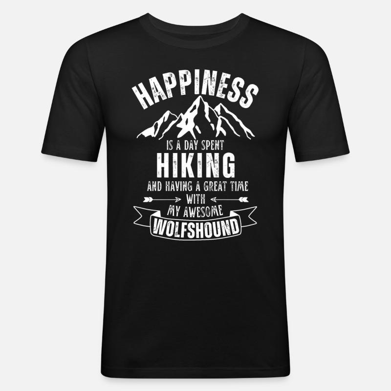 Wandern Wolfshund Wolfshound - Männer Slim Fit T-Shirt - Schwarz