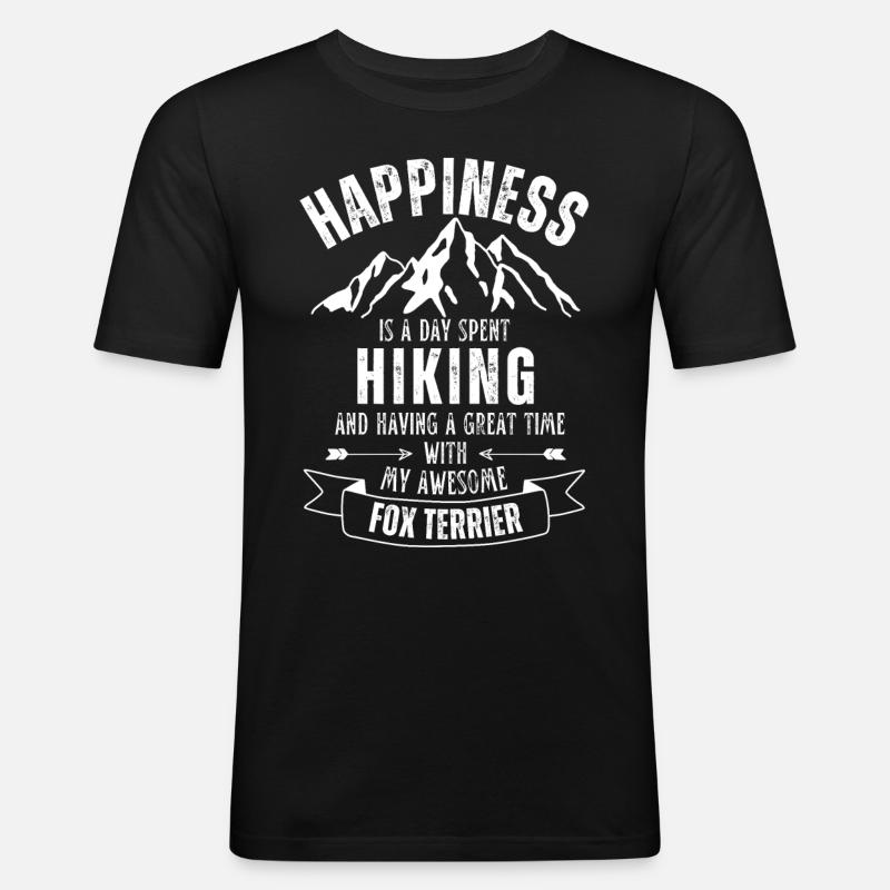 Wandern Foxterrier - Männer Slim Fit T-Shirt - Schwarz