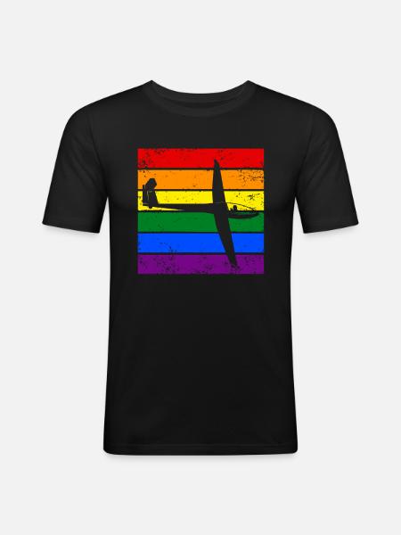 Gliding LGBTQ - Men's Slim Fit T-Shirt - black