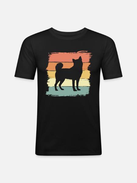 Akita retro - Men's Slim Fit T-Shirt - black
