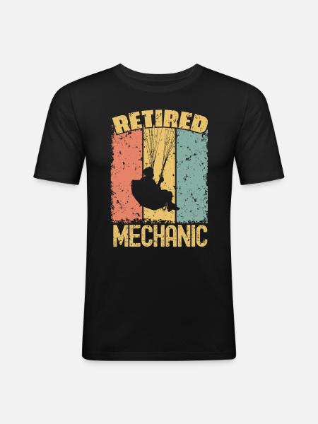 Paragliding retired mechanic - Men's Slim Fit T-Shirt - black