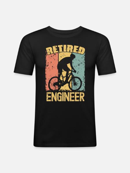 Biking retired engineer - Men's Slim Fit T-Shirt - black