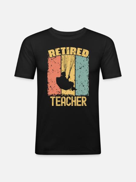 Paragliding retired teacher - Men's Slim Fit T-Shirt - black