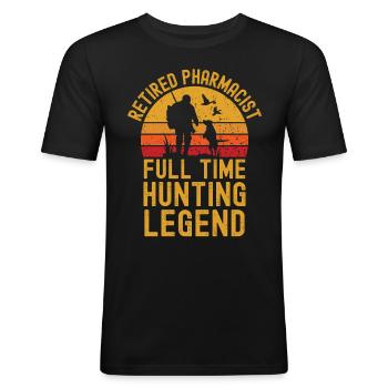 Pensionierte Apotheker-Jagdlegende - Männer Slim Fit T-Shirt - Schwarz - Vorne - Nik (191cm)