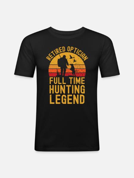 Pensionierte Optiker-Jagdlegende - Männer Slim Fit T-Shirt - Schwarz