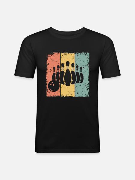 Bowling retro - Men's Slim Fit T-Shirt - black
