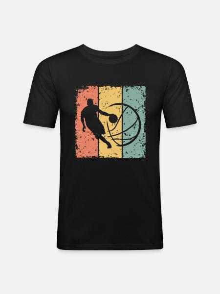 Basketball retro - Men's Slim Fit T-Shirt - black
