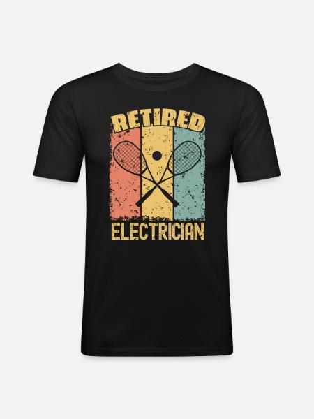 Squash retired electrician - Men's Slim Fit T-Shirt - black